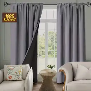 1pc Modern Full-Blackout Curtains, 100% Polyester Fabric, Thermal Insulation, Fashion Theme, Suitable for Bedroom, Living Room, Kitchen, Bathroom