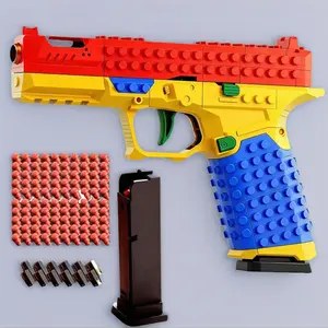 2Pcs Vibrant Color 1911 Model Toy Gun SIG17 Adult Collectible Building  Gun Block Foam Dart Launcher Toy |   Set & Festival Gift, great decoration!