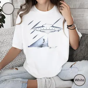 Down Bad Alien Comfort Colors T-Shirt – Funny UFO Graphic Tee – Era Tour Concert-Inspired Music Shirt – Unisex Cotton Top – Full Size Sad Boi Aesthetic