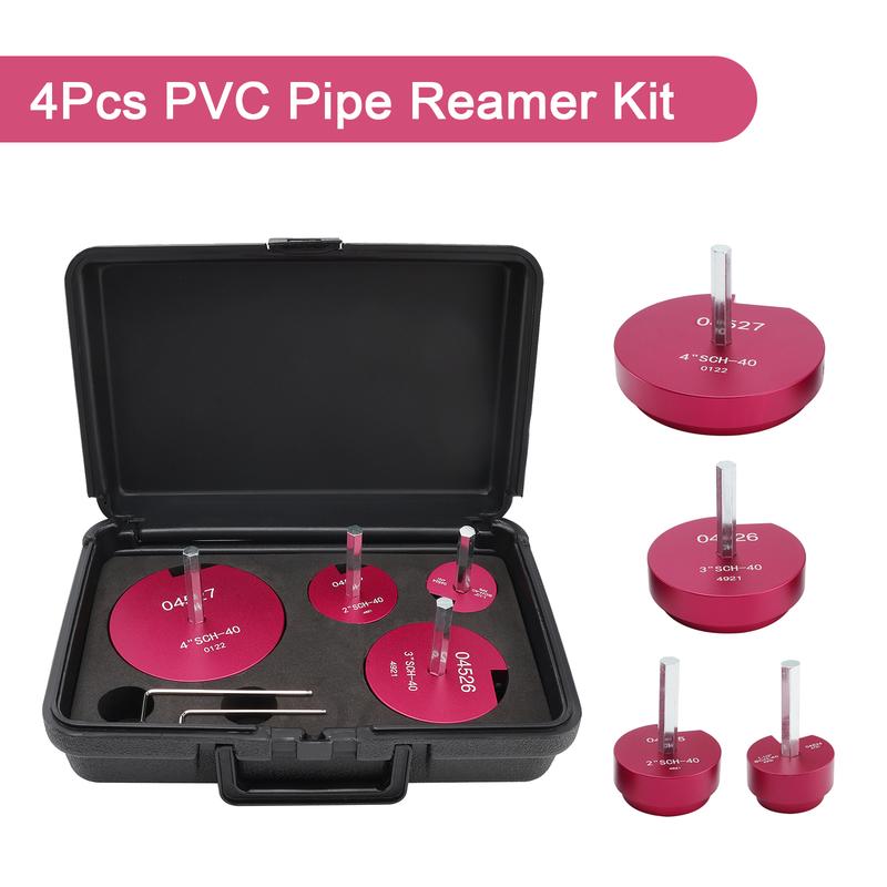 Areyourshop Mechanical Cutting Tool Set - Professional Plastic Pipe Reamer Kit for 1/2" Drills, High-Precision Alloy Cutters for PVC CPVC ABS Pipes Includes Sturdy Case