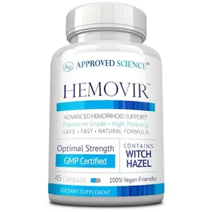 Approved Science Hemovir - Hemorrhoid Support Supplement - Stops Itching and Optimizes Blood Flow, Restores Damaged Skin Tissue