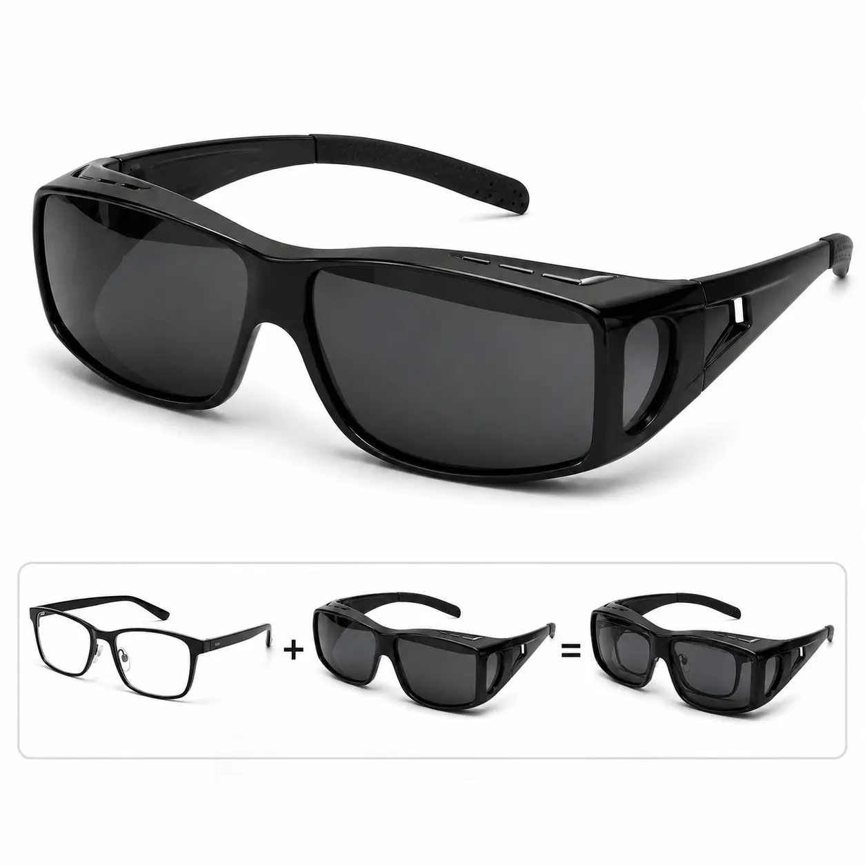Night Vision Glasses For Women Men Outdoor Sports Oversized Driver Anti-Glare For Night Driving Can With Prescription Glasses