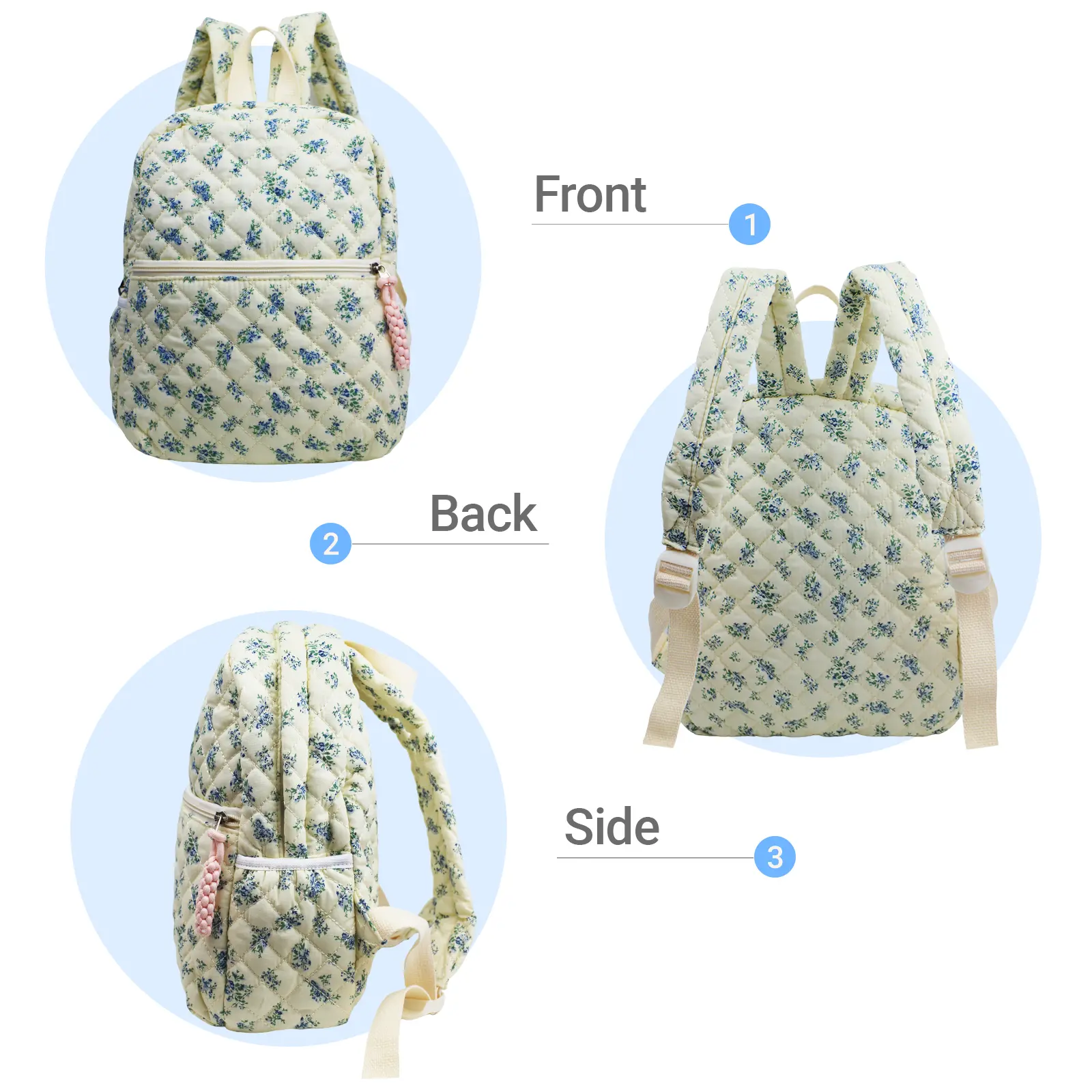 Mini 2Pcs/ Set Women's Small Floral Quilted Backpack Purse, Multi-Pocket  Shoulder Handbags for Everyday Use, Travel Stylish Casual Daypack - TikTok  Shop