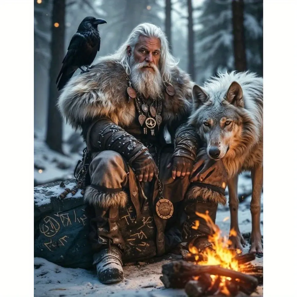 DIY 5D Diamond Painting Kit Adult Diamond Art Samurai and Wolf Full Round Drill Embroidery Set Crystal Rhinestone Mosaic Gift Home Wall Decor