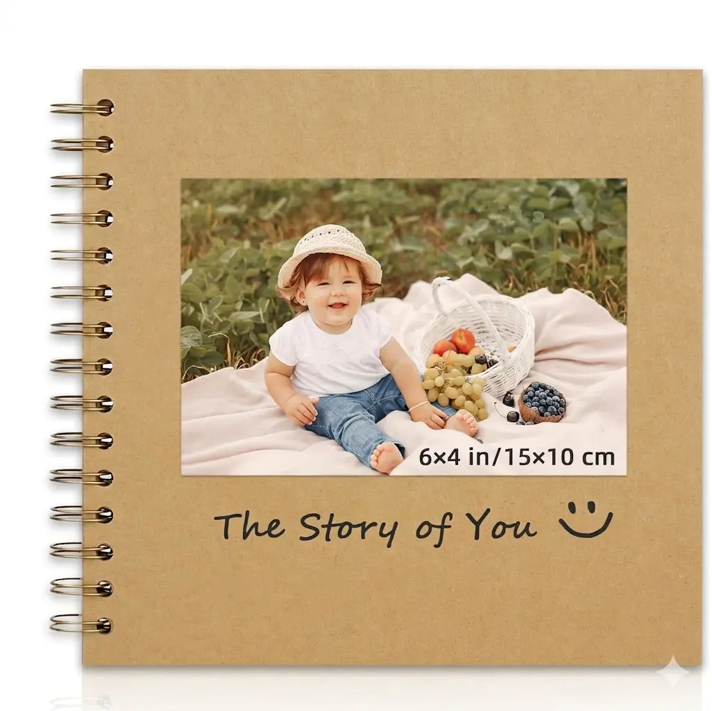 Hardcover Spiral Scrapbook Album - 8x8 in & 10x10 in, 40 Lay-Flat Pages, Scrapbooking Journaling Supplies, Memory Keeper | Aesthetic Gift for Boyfriends, Girlfriends (Anniversary)