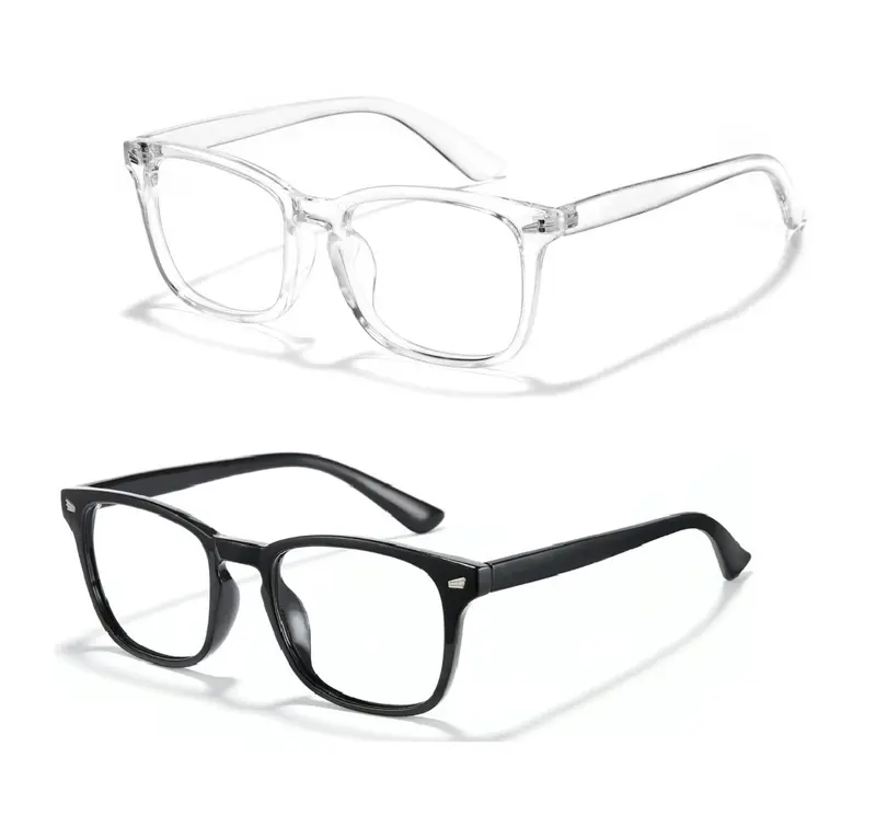 Fashion Computer Gaming Glasses Square Fashion Party TV Glasses Lightweight Frame Eyewear Men/Women Clear Gaming Glasses Daily Use