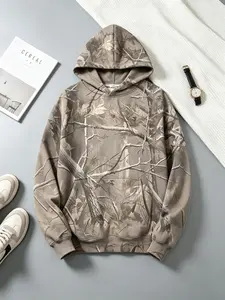 Women's Ladies Maple Leaf Hoodie， Minimalist Design Loose Fit with Kangaroo Pocket & Ribbed Cuffs for Fall Winter Fashion Casual Sweatshirts - Womenswear，camouflage hoodie
