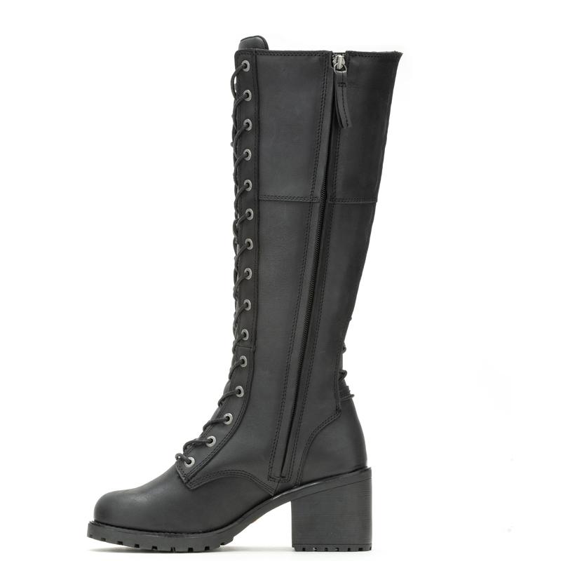 Harley-Davidson Aldona 14" Lace D87270 Womens Black Leather Motorcycle Boots