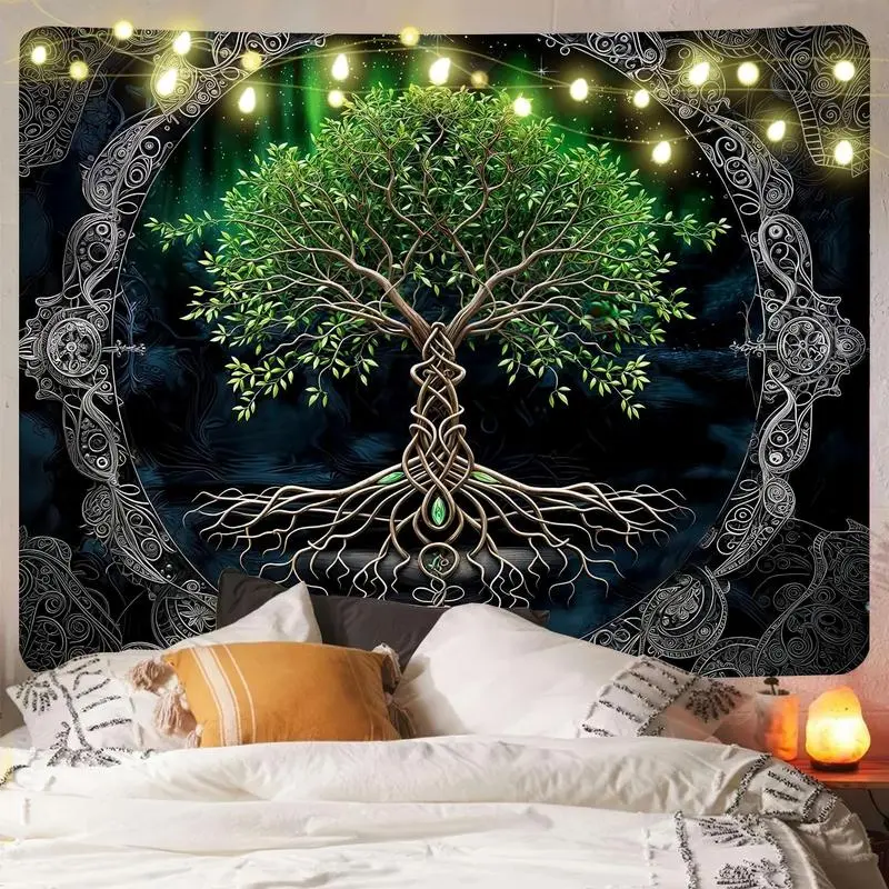 Tree Of Life Pattern Tapestry, Mandala Spiritual Tapestry, Meditation Tapestry, Wall Hanging Decor for Home Bedroom Living Room Dormitory