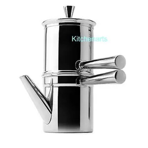 ILSA V135-9 Stainless Steel Classic Neapolitan Coffee Maker - 9-Cup, Filter, Pot, Traditional Coffee Brewer for Camping & Hiking Kitchen