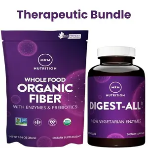 【Therapeutic Bundle】 – Digestive Enzymes + Organic Fiber Powder | Digestion & Regularity Support | Prebiotics + Enzymes