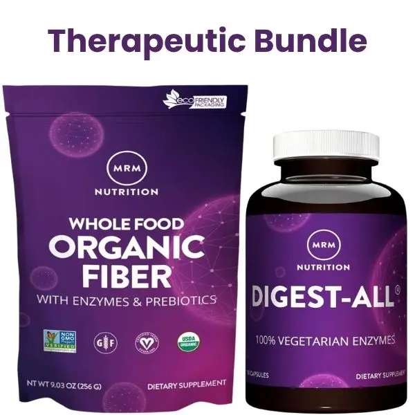 【Therapeutic Bundle】 – Digestive Enzymes + Organic Fiber Powder | Digestion & Regularity Support | Prebiotics + Enzymes