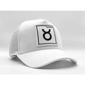 Adjustable TAURUS Symbol Trucker Hat with Intricate Embroidery