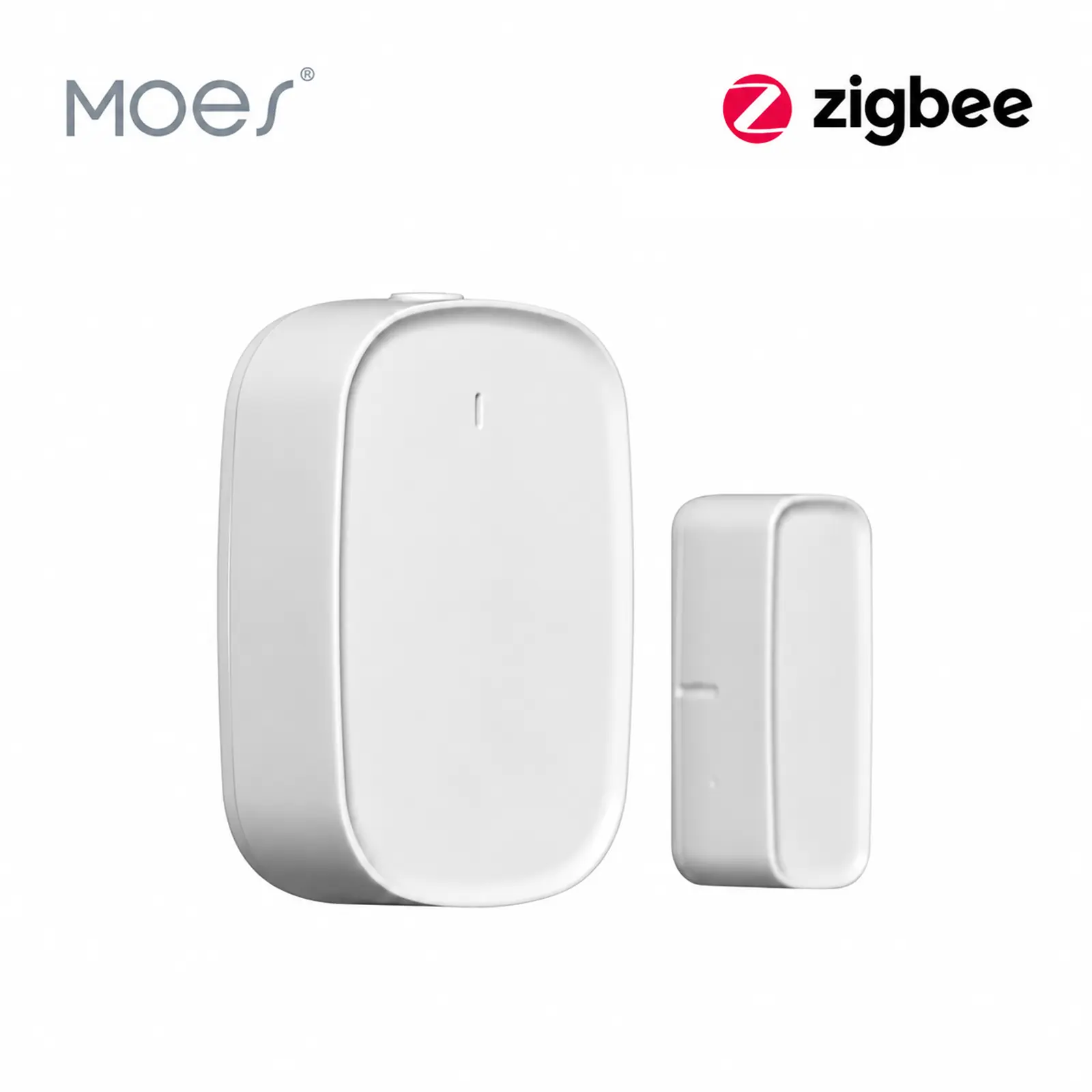 MOES Zigbee Door and Window Sensor - Compact Discreet Design, Peel-and-Stick Easy Installation, Real-Time Alerts, Smart Automation for Doors, Cabinets
