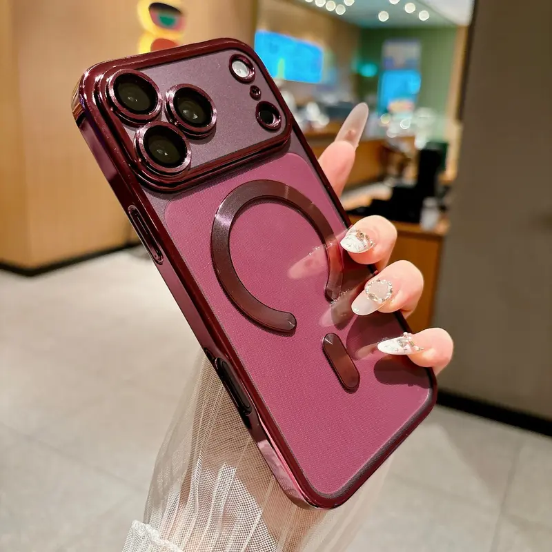 TPU-Acrylic Waterproof Electroplating Soft Slim Smartphone Case with Camera Lens Protector, Flexible Fit Casing & Cellphone Cover Accessory for iPhone 13 Pro Max, 18 Plus