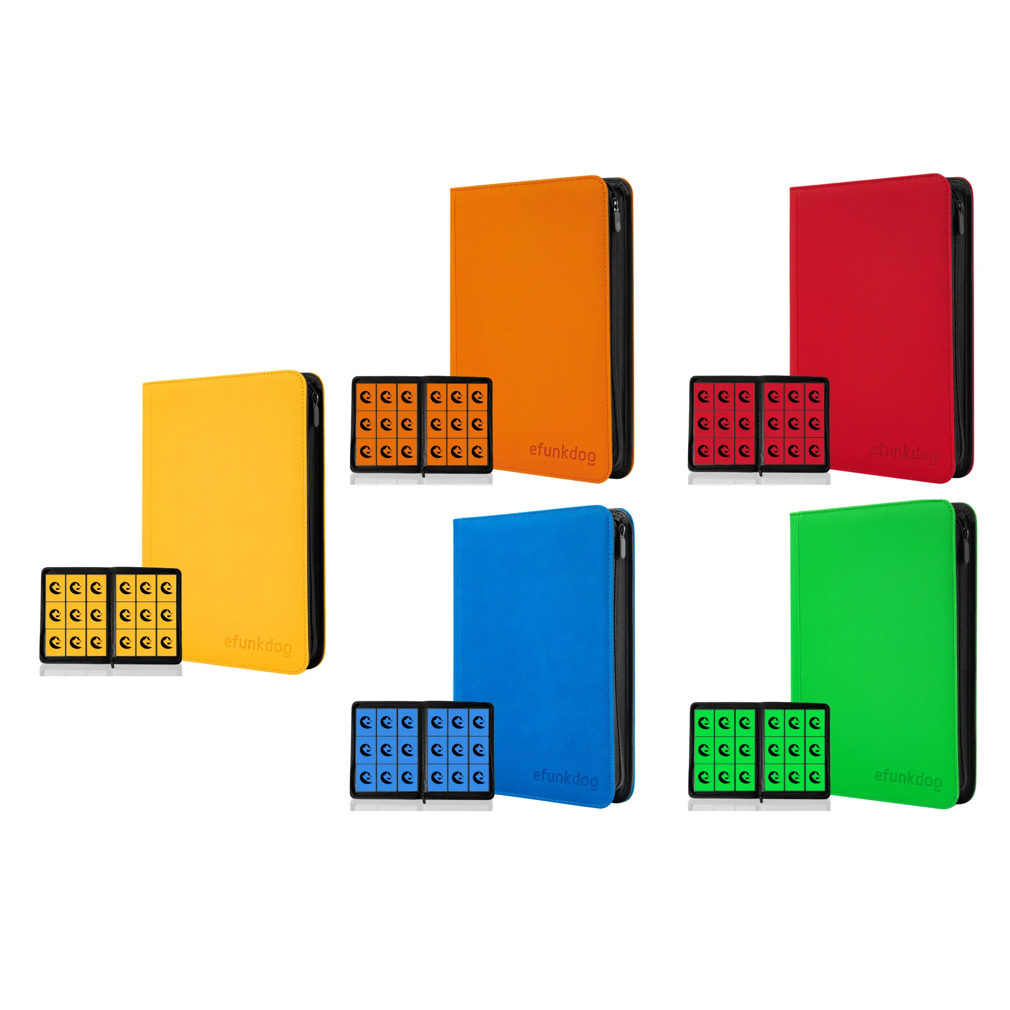 Trading Card Binder, 9 Pockets Card Album Folder, 360 Side Loading Pocket PU Cover with Zipper Binder for TCG, Sport Cards