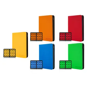 Trading Card Binder, 9 Pockets Card Album Folder, 360 Side Loading Pocket PU Cover with Zipper Binder for TCG, Sport Cards