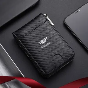 Leather Vintage Men's Wallet Bank Card Coin Purse for Cadillac ATS BLS CT4 CT5 STS XLR XT4 XT6 XTS Escalade Deville DTS Vintage Wallets