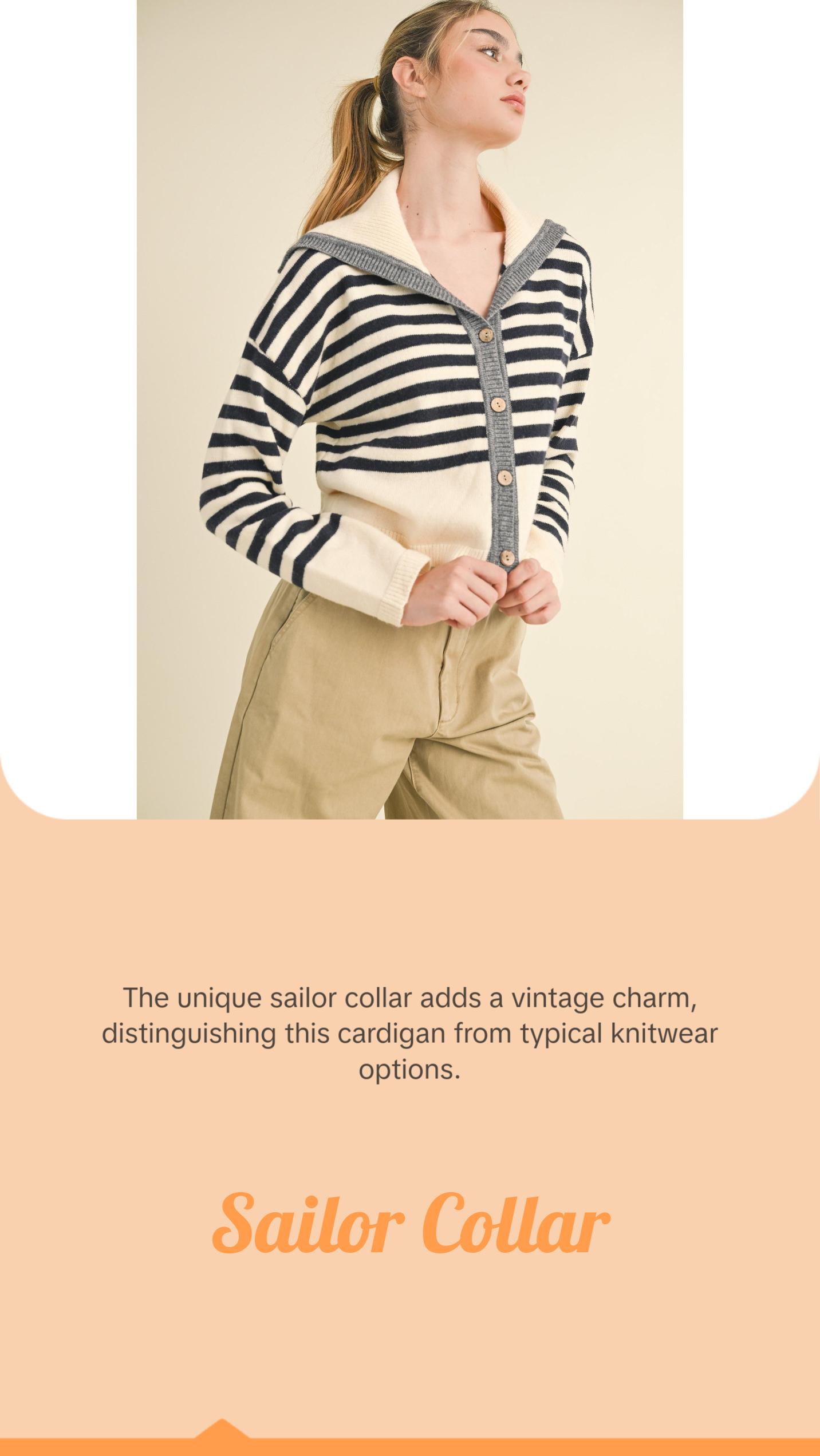 Sailor Collar Cute Sweater Cardigan