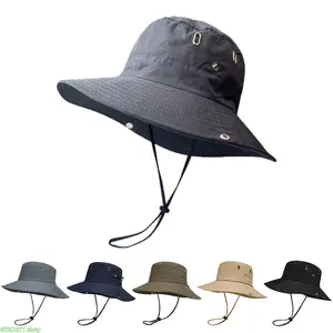 UV Protection Foldable Boonie Beach Hat - Flexible Bendable Brim, Quick-Dry, Lightweight, Adjustable Wind Chin Cord for Fishing, Outdoor Activities