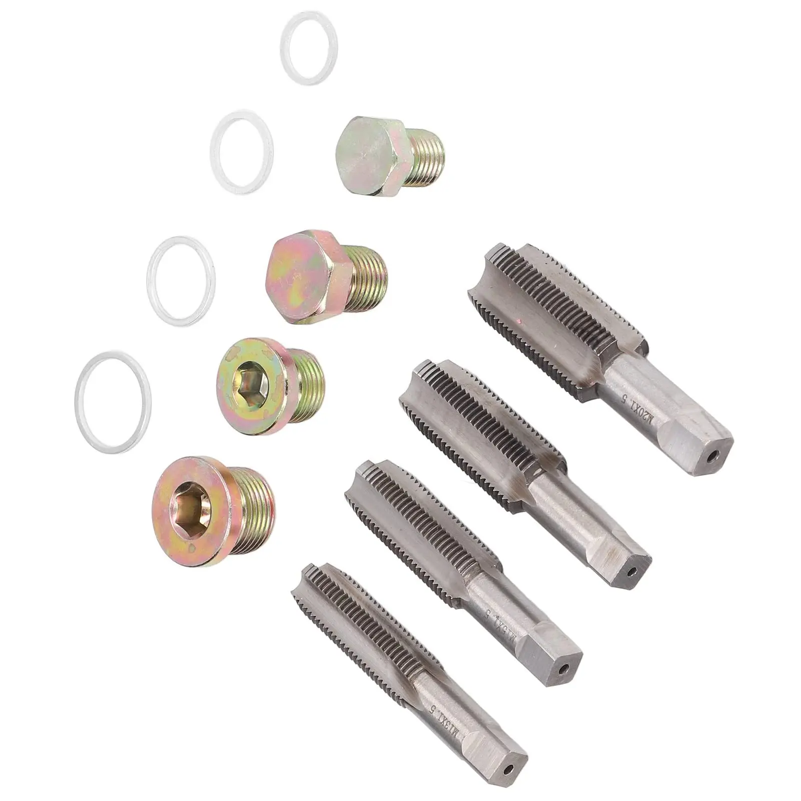 Oil Pan Drain Plug Thread Repair Kit | Stripped Thread Rethreading Tool with Replacement Screws