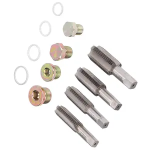 Oil Pan Drain Plug Thread Repair Kit | Stripped Thread Rethreading Tool with Replacement Screws