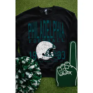 Vintage Distressed Philadelphia Football (Black) Sweatshirt