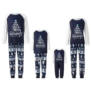 Family Christmas Pajamas Matching Sets Family Gathering Christmas Tree Letter Print Christmas Family Matching Outfits Nightwears Xmas Jammies