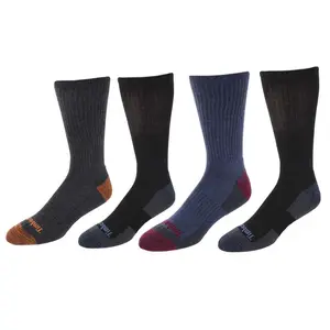 Timberland Men's Castleton Comfort Cushioned Crew Socks (4 Pack), Crew Socks