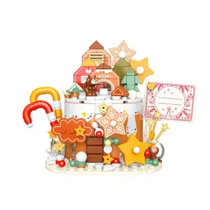 toys DIY JAKI Birthday Cake Building Blocks Collections - Creative Playset Featuring Colorful Designs and Fun Characters Educational 568+ Bricks Safe for Little Hands brick play collectibles cover showcase gift display figure