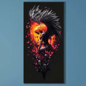 5D DIY Full Drill Round Diamond Painting - Angel Warrior Diamond Painting Kit Mosaic Canvas DIY Wall Art, Home Wall Decoration