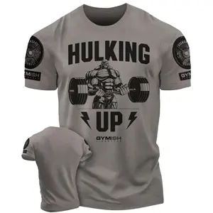 037. Hulking Up Funny Motivational Workout Gym T-Shirt for Men Bodybuilding Fitness Tee Athletic Sports Clothing