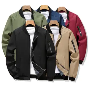 New style men's wide-fit jackets for spring and autumn, featuring a stand-up collar, trendy and fashionable, suitable for business and casual wear, pure color coat