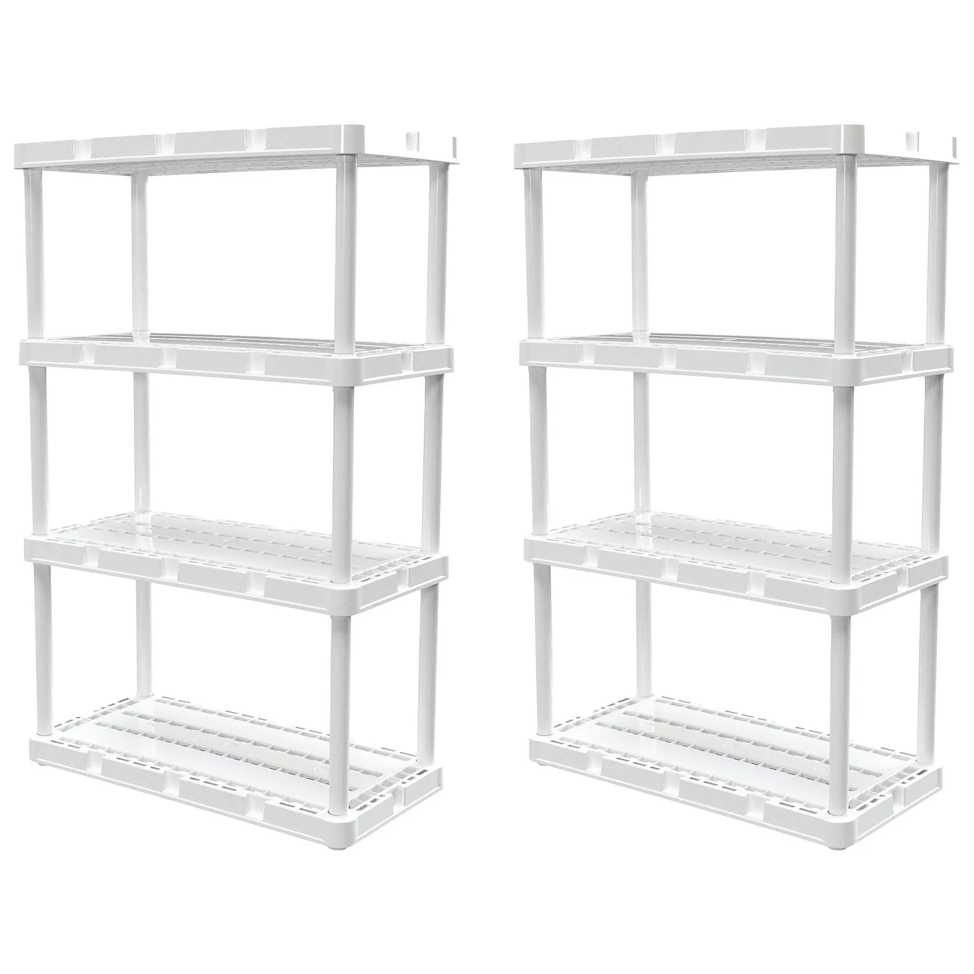 Gracious Living 4 Shelf Knect-A-Shelf Ventilated Storage Unit, White (2 Pack) Gracious Living 4 Shelf Knect-A-Shelf Ventilated Storage Unit, White (2 Pack)