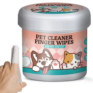 Dog Dental Care Finger Wipes - Teeth Cleaning Finger Wipes for Dog & Cats - Tooth Brushing Kit Dental Wipes for Dog - Reduces Plaque & Freshens Breath (50 PCS)