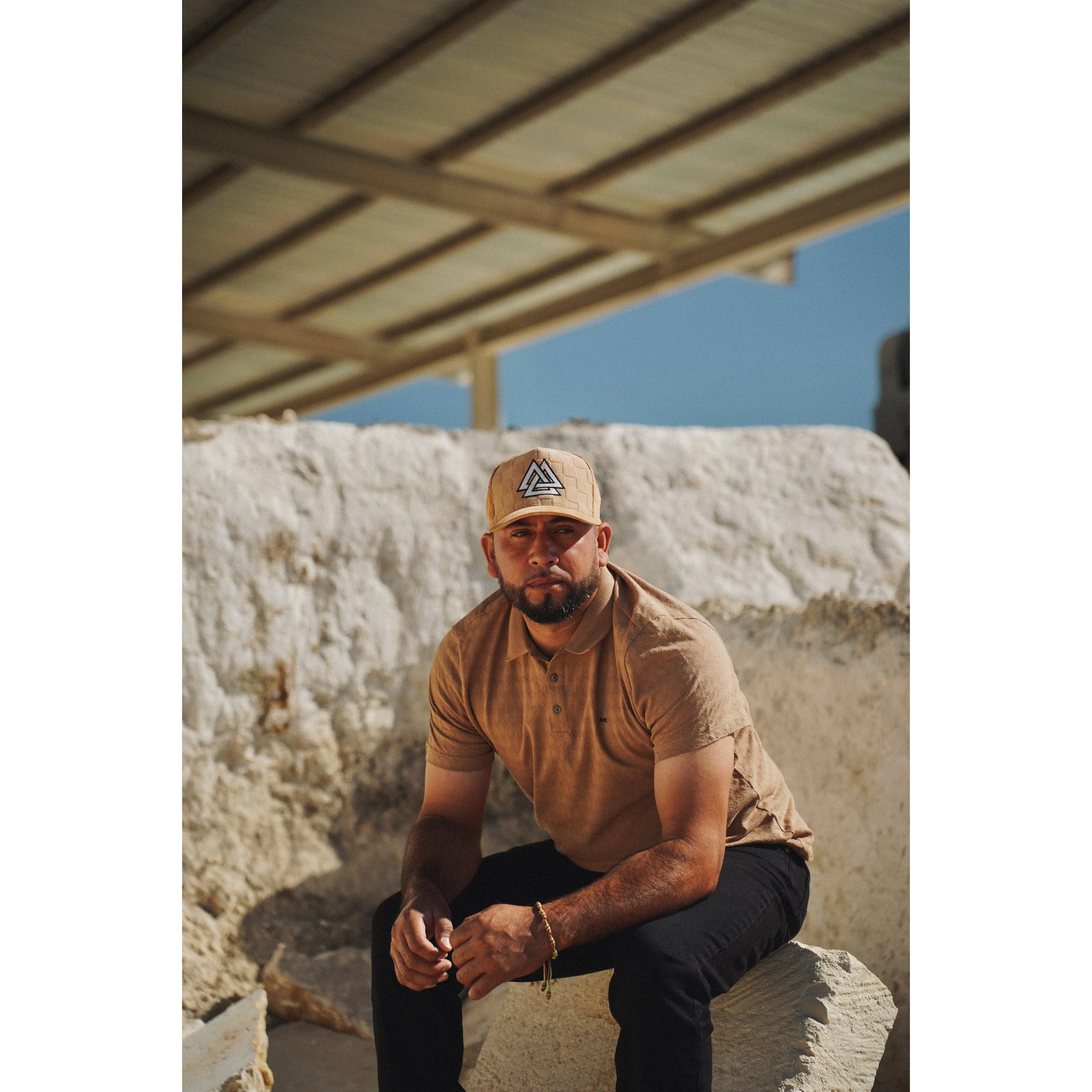 Suede Tri Figure Mesh Cap