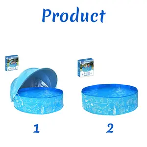 Large Foldable Water Pool with Canopy, Durable Multi-Layer Design, Portable Toy Pool for Outdoor Yard Play, Bathing Tub