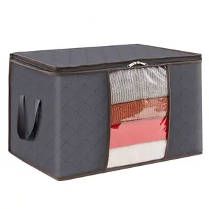 Lifewit 60L Clothes Storage Bag, Foldable Storage Bin with Reinforced Handle, Sturdy Zipper, Clear Window