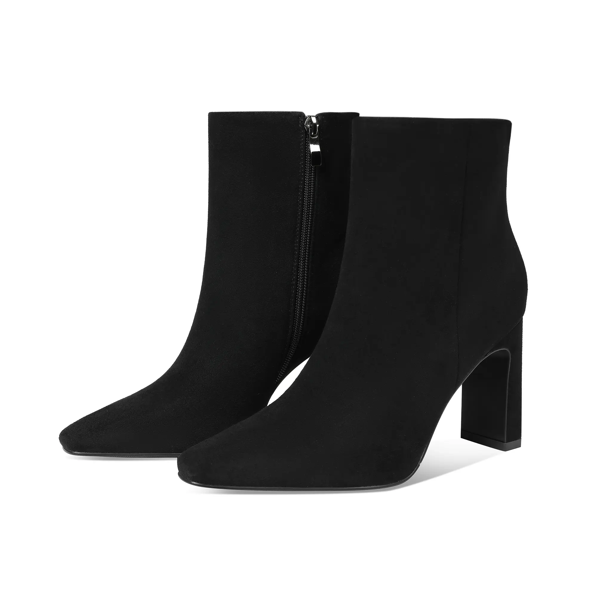 CELNEPHO Ankle Boots for Womens Short Boot Square Toe Chunky Block Heel Side Zipper Closure Comfy Warm Booties Easy Pull on Gift Party Everyday Wear Work Casual Dressy Shoes
