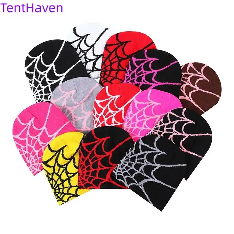 2026 new spider mesh jacquard hat for autumn and winter, cold and warm woolen hat, European and American cold hat, popular for men and women