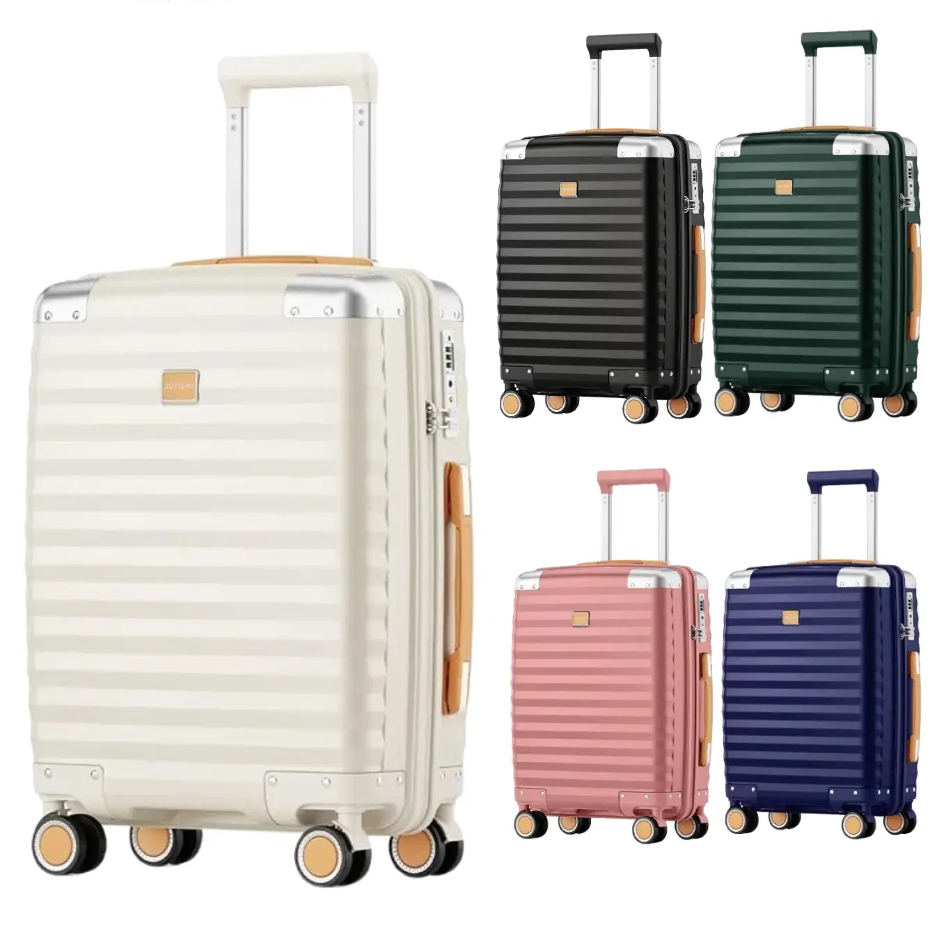 【Fast Delivered】20 inch Carry on Travel Luggage Suitcase, TSA Lock, Durable Lightweight PP Hard Shell Suitcase, Spinner Wheels, Side Hooks