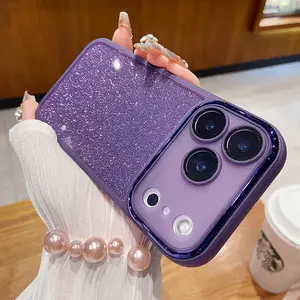 Luxury Glitter Lens Film Full Protection Case for IPhone 17 Air 16 15 14 13 Pro Max Soft Silicone Shockproof Bumper Cover