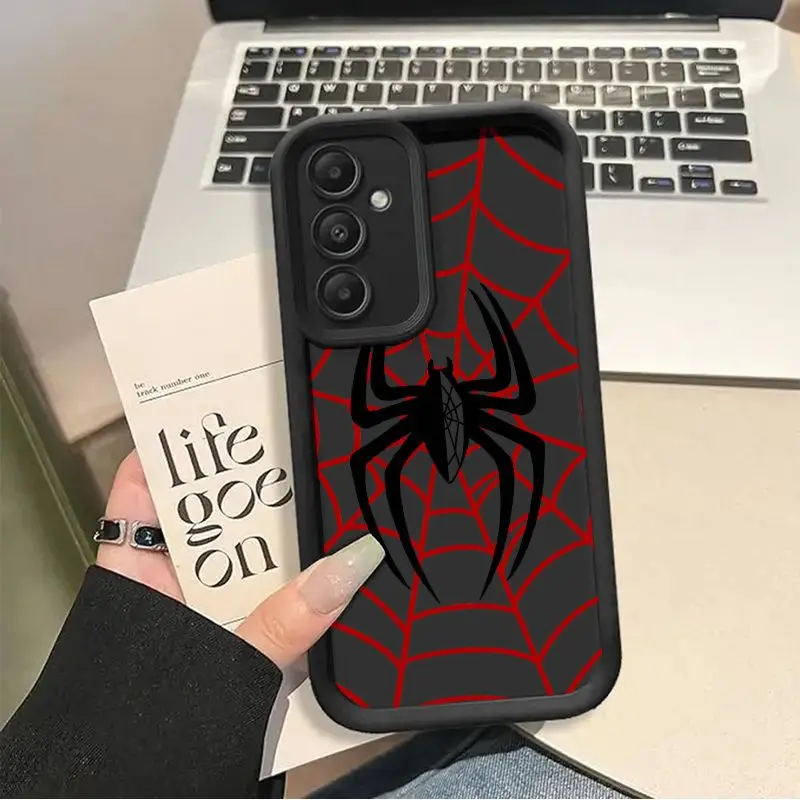 Spider Web Pattern Featuring Black Spider Designed for Samsung Galaxy A05s A06 A07 A14 A15 A16 A17 A23 A24 A25 A26 A34 A35 A36 A37 A54 A55 A56 A57 S10E S20 S21 Shockproof And Drop resistant Soft Case