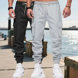 Two-Pack Men'S Solid Color Elastic Waist Drawstring Sports Pants, Pants for Men, Elastic Waist Pants, Gym Pants for Men, Workout Clothes, Casual Wear, Relaxed Fit, Tapered Leg skate  pants