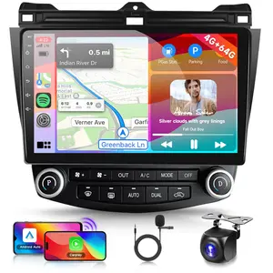 10 Inch Car Radio Stereo for【Honda Accord 7th 2003 2004 2005 2006 2007】with Wireless Carplay Android Auto WiFi GPS Bluetooth SWC FM EQ Backup Camera