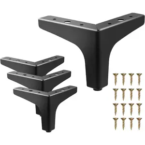 4 Inch Triangle Metal Furniture Legs Set of 4 - Replacement Feet for Cabinet and Dresser