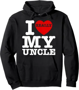 I Love My Uncle I Heart My Uncle For Men Women Nephew Niece Pullover Hoodie - Feliciabr Shop 77B0DJ72RRBH