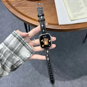 2026NEWStar patterned watch strap, pin buckle design, suitable for Apple Watch 40mm, 38mm, 41mm, 42mm, 44mm, 45mm, 46mm, and 49mm watch straps, smart watch accessories, compatible with Apple Watch 10 9 8 7 6 5 4 3 2 1 se UItra series, fashionable retro