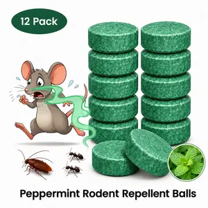 Rodent Repellent 12-Pack Peppermint Oil Mouse Repellent Fast Acting All-in-One Formula Deters Rats Mice Ants Eco-Friendly Cost-Effective User-Friendly Long Lasting
