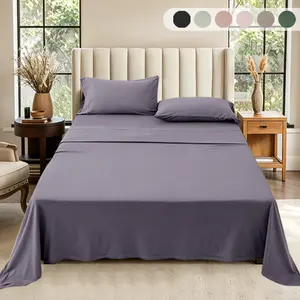 Soft Jersey Knit Bed Sheet Set 3PC/4PC 100% Heather T-Shirt Cotton Super Soft Breathable Extra Deep Pocket Bedding Set Fits Mattress Up to 20 Inch All Season with Flat Sheet Fitted Sheet Pillowcase